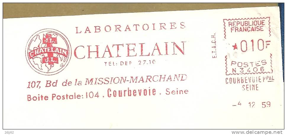 Médicament, Laboratoire, Chatelain, Courbevoie - EMA Secap N - Devant D'Enveloppe    (K612) - Pharmacy