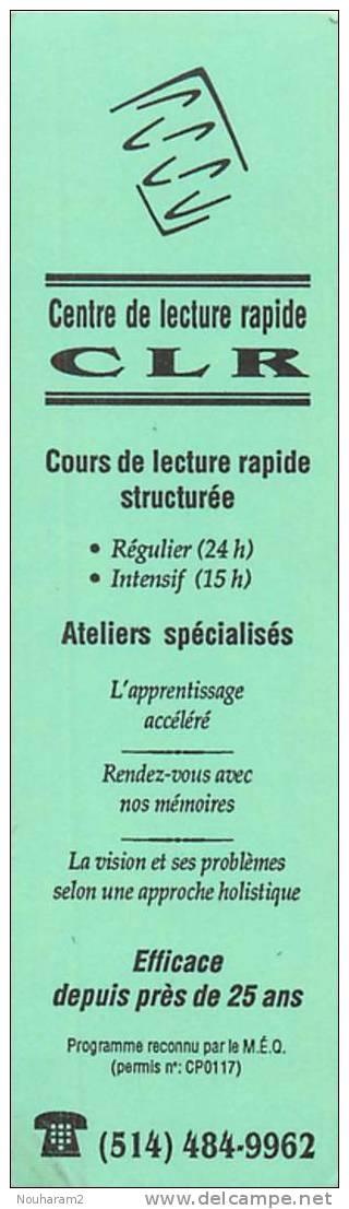 Marque Pages . Ref. 098. Centre De Lecture Rapide - Marque-Pages