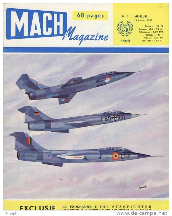 Magazine MACH - N° 1  Janvier 1961 - Incomplet     (2941) - Luchtvaart