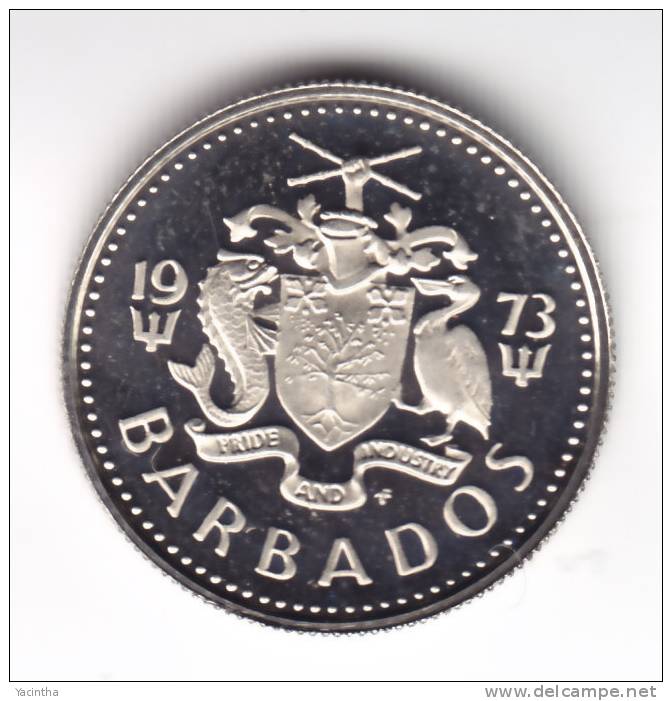 @Y@  Barbados 10 Cents   1973  UNC        (332) - Barbados (Barbuda)