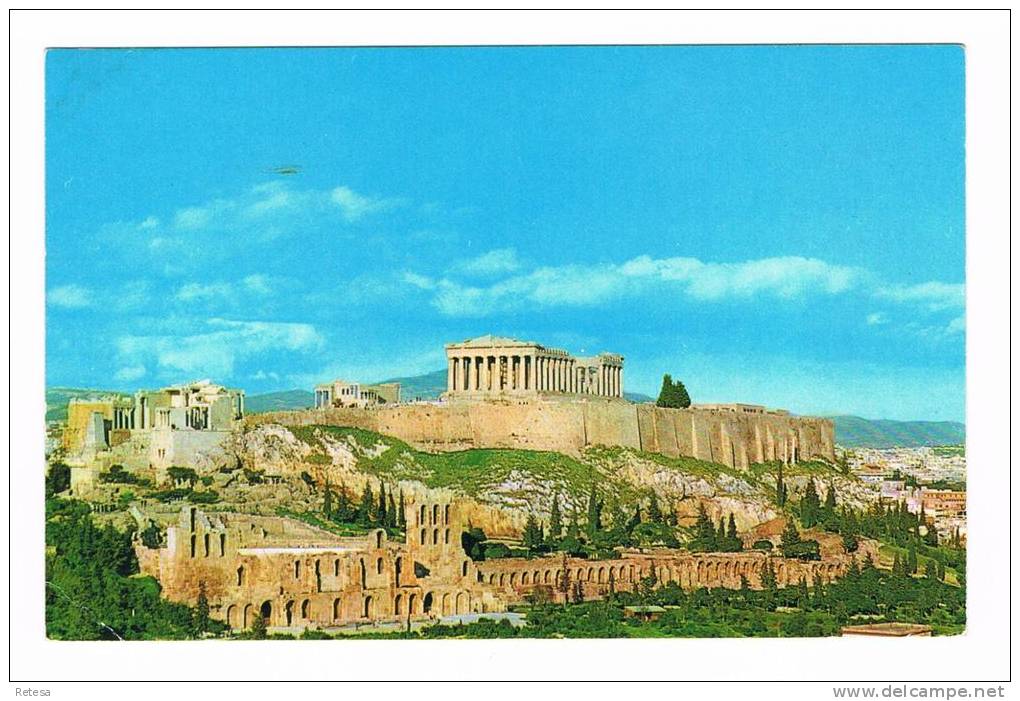 GRIEKENLAND OUDE POSTKAART 40 JAAR OUD ATHENE  ACROPOLIS - Grèce