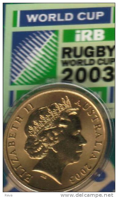 AUSTRALIA $5 DOLLARS WORLD GAMES RUGBY SPORT FRONT 1 YEAR TYPE QEII HEAD BACK 2003 UNC READ DESCRIPTION CAREFULLY!! - 5 Dollars