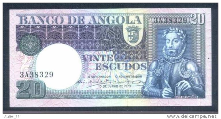 ANGOLA - Beau Billet Neuf De 20 Escudos - 1973 - Camöes - UNC Rare - Angola