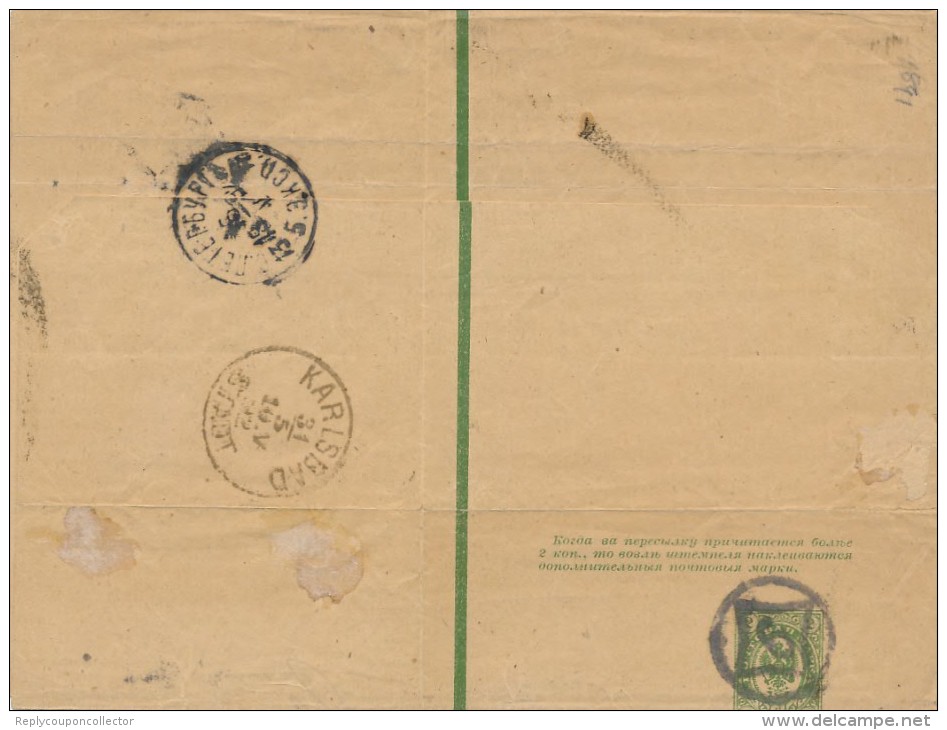 St. PETERSBURG - 1892 , Streifband Mit Nummernstempel 6 - Briefe U. Dokumente