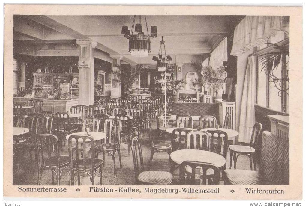 Magdeburg Wilhelmstadt Fürsten Kaffee Sommerterrasse Wintergarten 3.9.1922 Gelaufen - Magdeburg