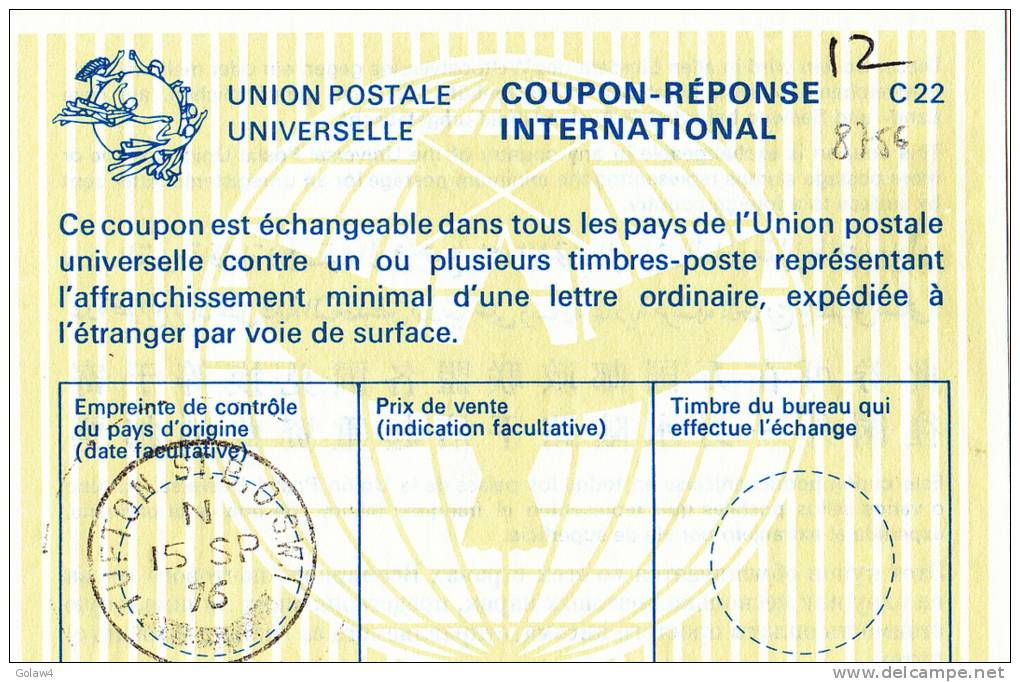 8756# GREAT BRITAIN COUPON REPONSE INTERNATIONAL Obl TUFTON 1976 UNION POSTALE INTERNATIONALE - Briefe U. Dokumente