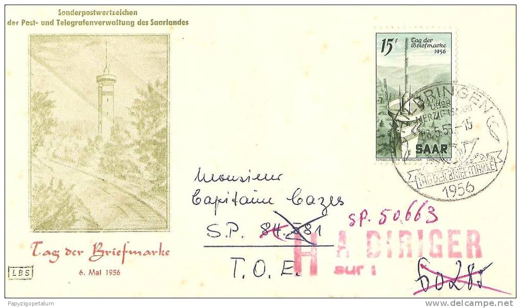 1ER JOUR  1956  N°   DE TIMBRE  351   Oblitéré - Tarjetas – Máxima