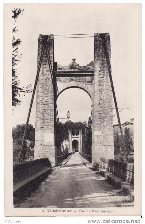 VILLEBRUMIER, Vue Du Pont Suspendu 1940 - Villebrumier