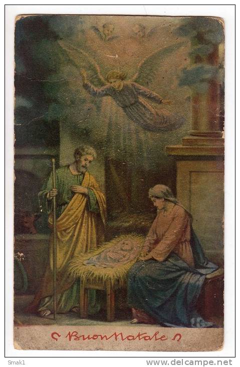 ANGELS BABY JESUS AND ANGEL DEGAMI Nr. 52 OLD POSTCARD - Angels