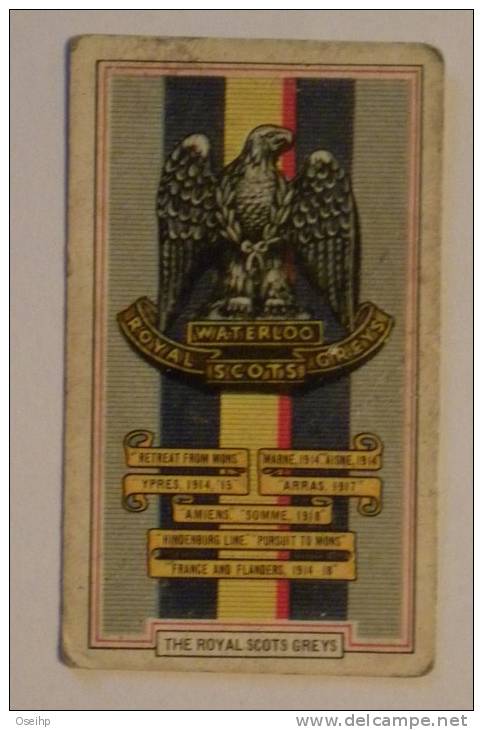 Chromo GALLAHER - Army Badges WATERLOO ROYAL SCOTS GREYS   - Medaille Militaire  Marne 1914 Ypres Somme Hindenburg Aigle - Gallaher