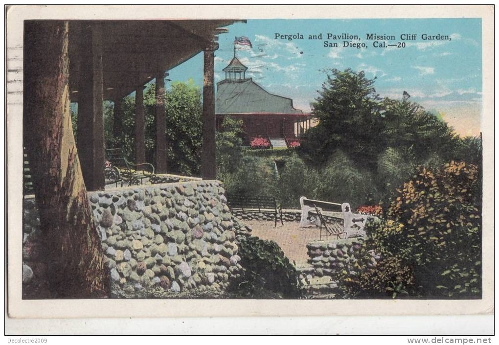 BR45351 Pergola And Pavilion Mission Cliff Garden San Diego    2 Scans - San Diego