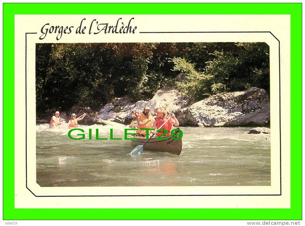 SPORTS, AVIRON - DESCENTE EN CANOÉ-KAYAK, LES GORGES DE L'ARDÈCHE - PASSAGE DES RAPIDES - CIRCULÉ EN 1980 - Rowing