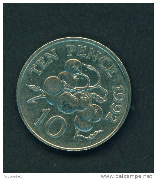 GUERNSEY  -  1992  10 Pence  Circulated As Scan - Guernsey