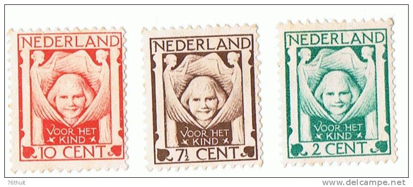 1924 - NEDERLAND Pays-Bas - Emis Au Profit Des Oeuvres Pour L´enfance - Neufs Charnière -  Yvert Et Tellier N° 159-161 - Neufs