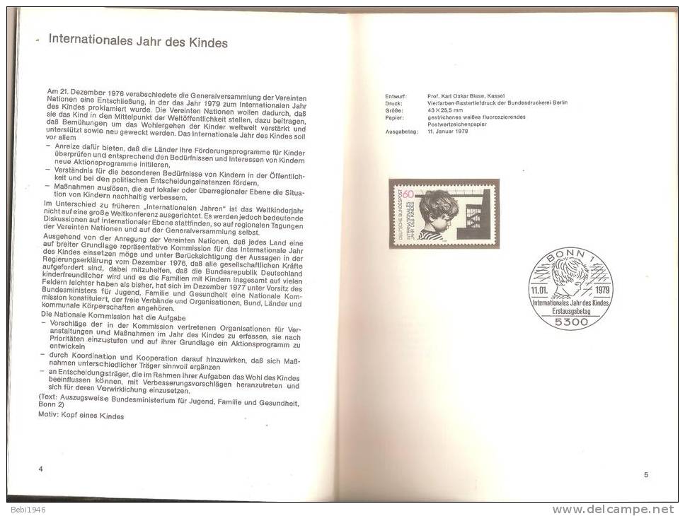 Livret Bundespost 1979 Avec 1 Epreuve En Noir (Schwarzdruck) - Collections