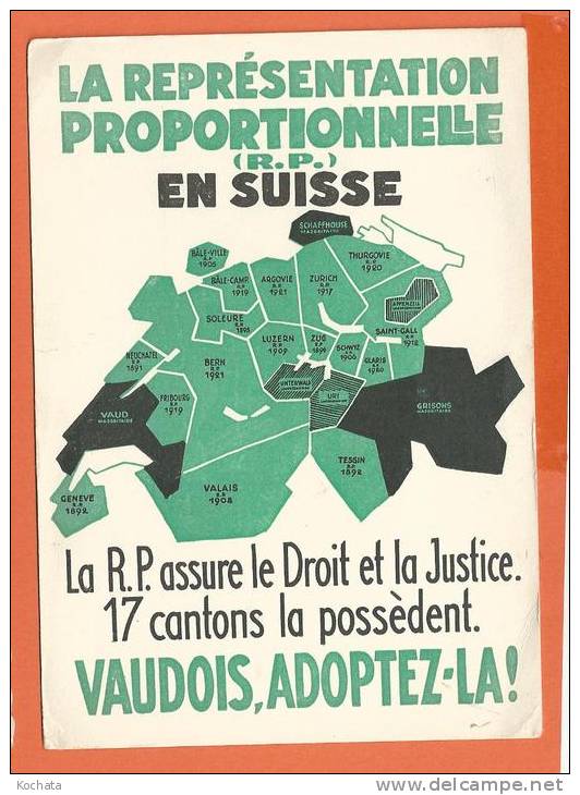 S046, Représentation Proportionnelle (R.P.) En Suisse, Le Droit Et La Justice, 17 Cantons, Kanton, Non Circulée - St. Anton