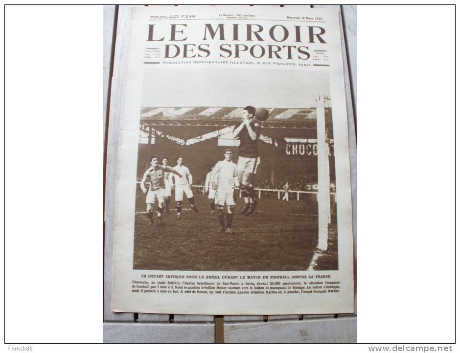 1925  FOOTBALL FRANCE BRESIL / BOXE KID FRANCIS CONTRE FRANKIE ASH / CHAMPIONNAT DE RUGBY - Autres & Non Classés