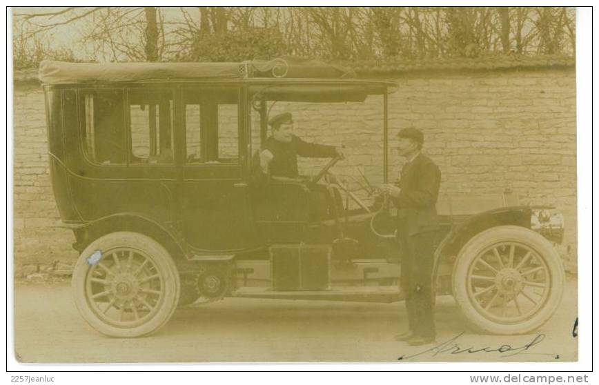Carte Photo  D´un Taxi  Dos Obliteration 1906 - Taxis & Fiacres