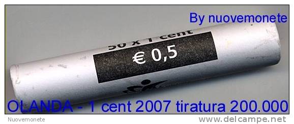 OLANDA PAYS-BAS NIEDERLANDE 2007 ROTOLINO 50 X 1 CENT - Rotolini