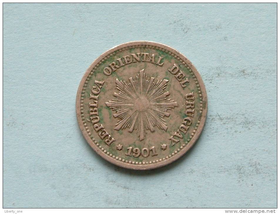 1901 - 1 CENTESIMO / KM 19 ( Uncleaned Coin / For Grade, Please See Photo ) !! - Uruguay