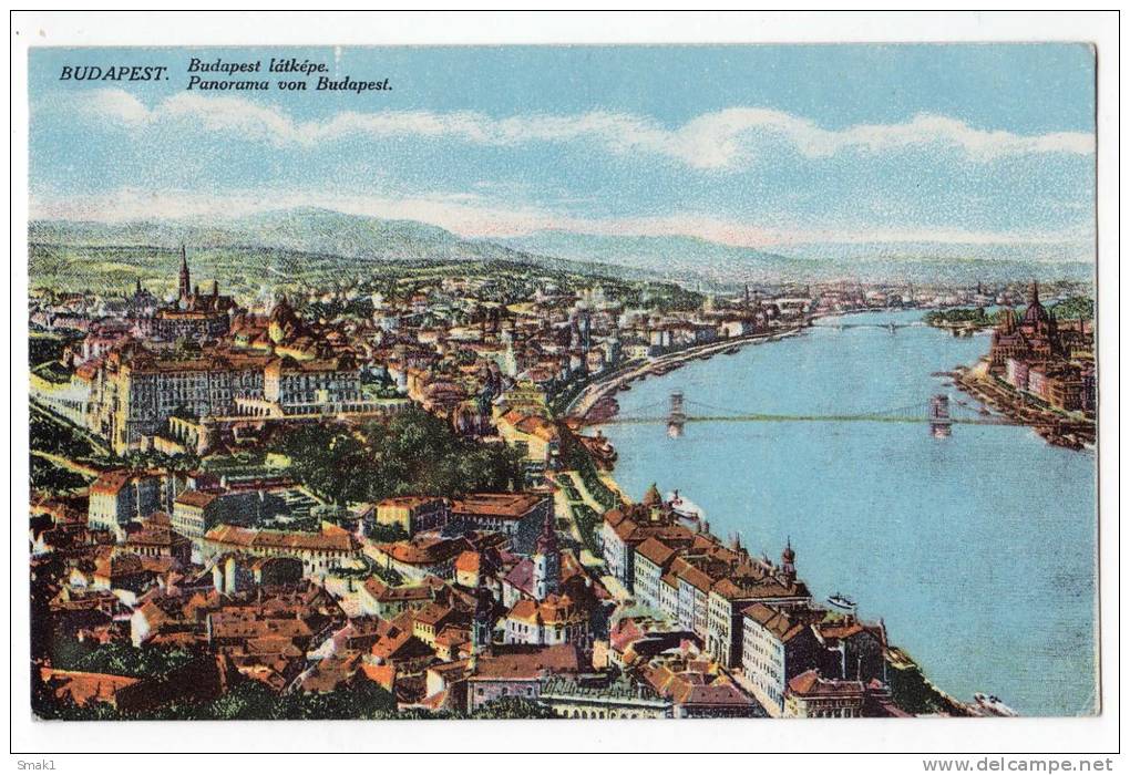 EUROPE HUNGARY BUDAPEST PANORAMA Nr. 21 OLD POSTCARD - Hungary