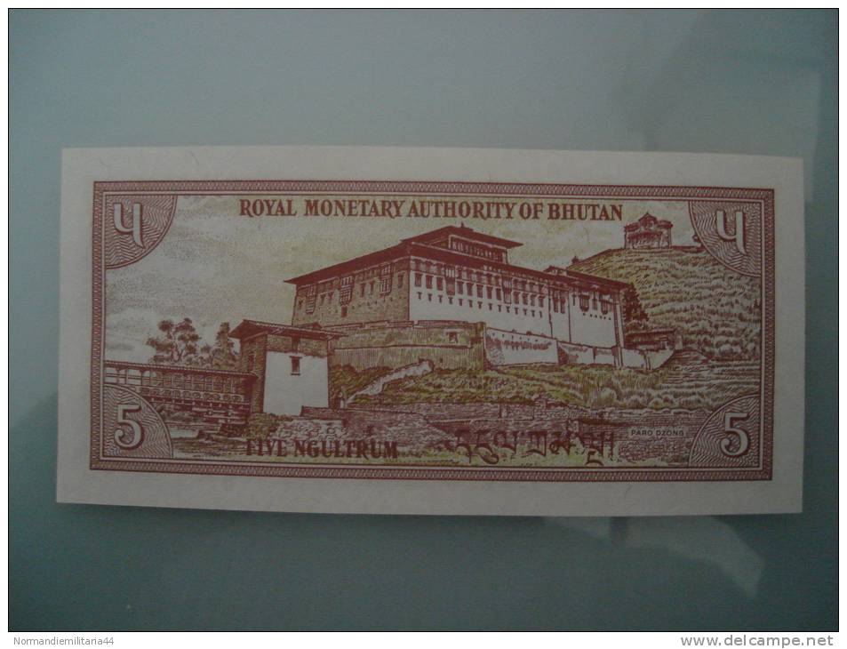 Billet De 5 Ngultrum Du Bhoutan - Bhutan