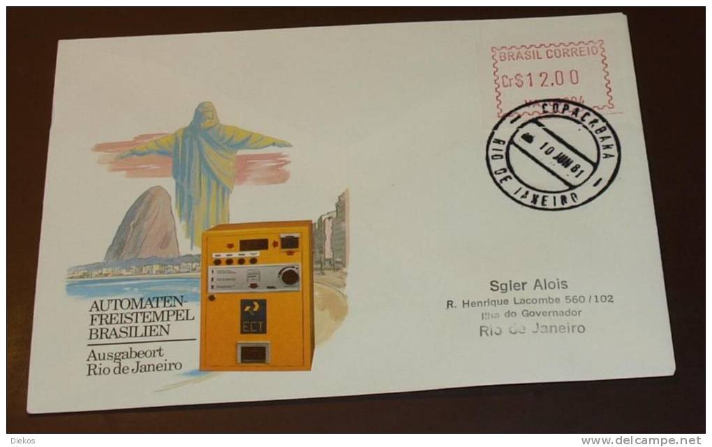 Brasil  Cover Brief ATM Frama FDC Michel Nr:     3    #cover1936 - Frankeervignetten (Frama)