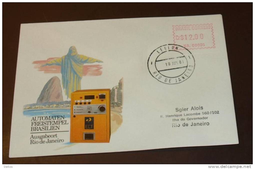 Brasil  Cover Brief ATM Frama FDC Michel Nr:     3    #cover1937 - Frankeervignetten (Frama)