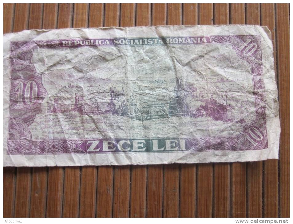 Billet De Banque De La Roumanie Romania—> 10 Zece  Lei Republica Socialista Romania Agriculture élevage - Rumänien