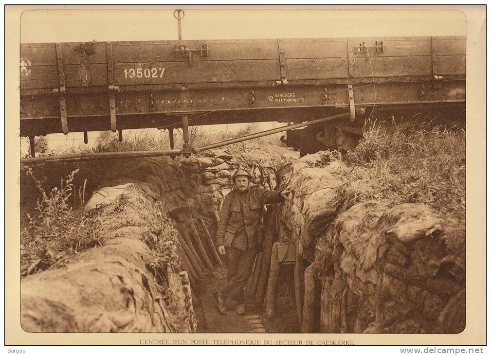 Planche Du Service Photographique Armée Belge Guerre 14-18 WW1 Militaire Abri Poste Telephonique Caeskerke Train - Autres & Non Classés