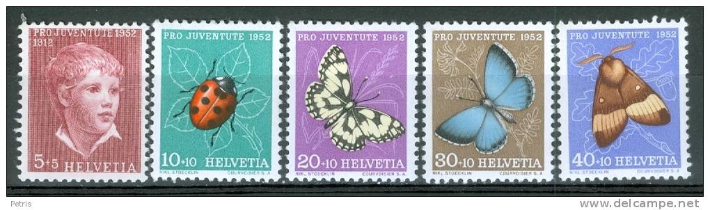 Switzerland 1952 Insects, Butterflies, Pro Juventute MNH** - Lot. 1711 - Butterflies