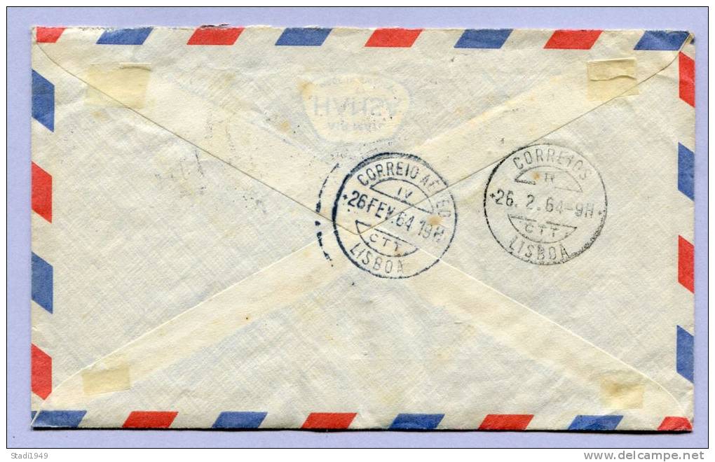 Air Mail Registered Letter PARAGUAY ASUNCION Via LISBOA To VIENNA WIEN FRANQUEO PAGADO1964 (850) - Paraguay