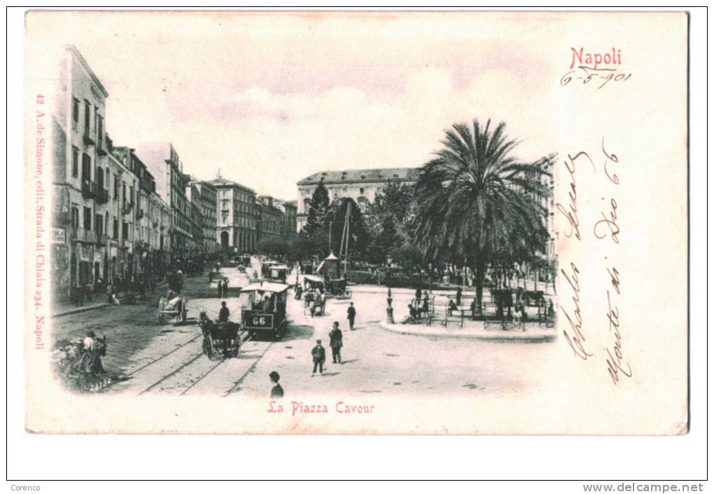 10559    NAPOLI    LA PIAZZA CAVOUR    1901 - Altri & Non Classificati