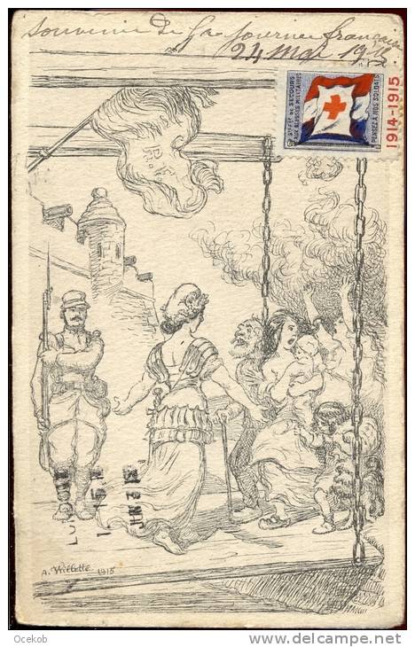 PK Illustr. Willete 1915 - Oorlog 14-18  Soldaat Vrouwen En Kinderen - Wilette