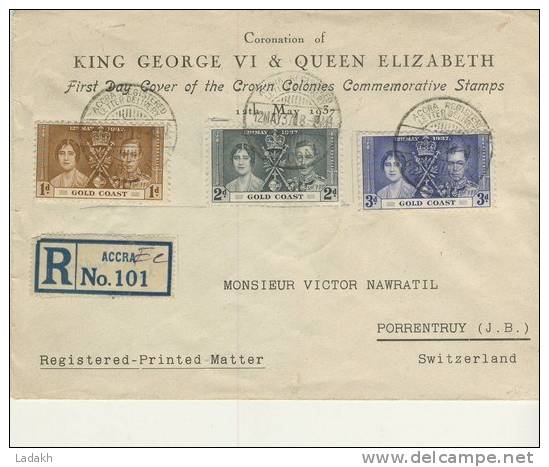 ENVELOPPE # COURONNEMENT GEORGE VI # ELIZABETH # 12 MAI 1937 # ACCRA # GHANA - Gold Coast (...-1957)