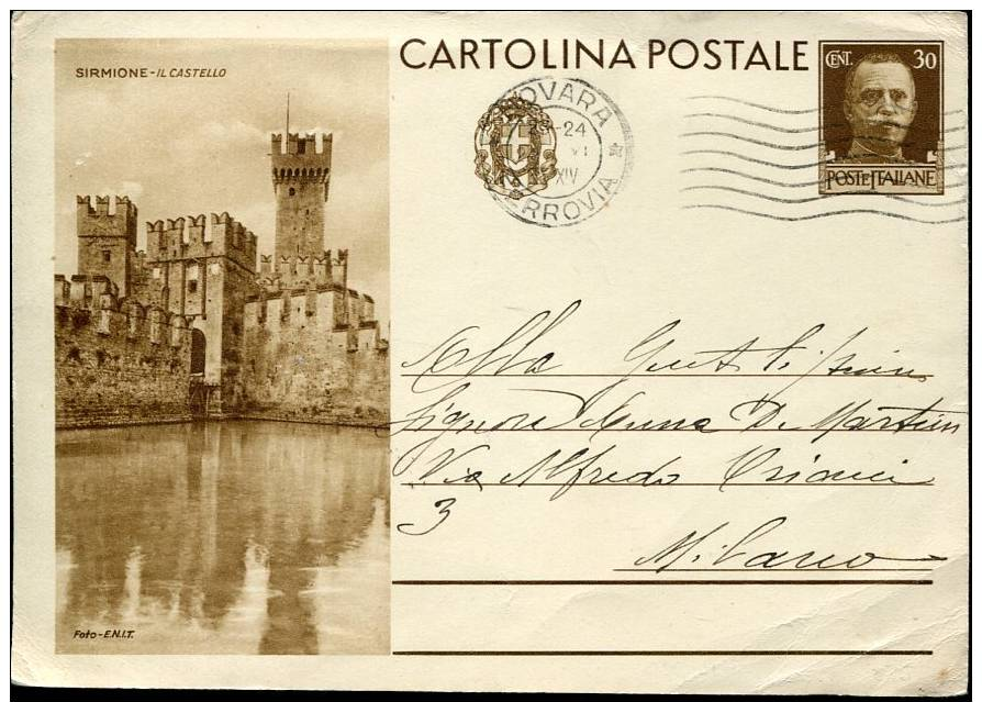 Italia,  Stationery Entier Ganzsache,  Sirmione  Il Castello  Circuled - Interi Postali