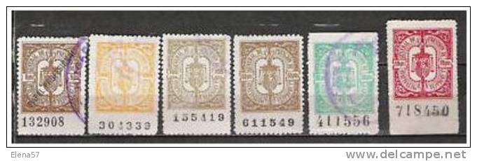 3416-FISCALES LOTE MUTUALIDAD ABOGADOS CON SOBRECARGO NO HAY REPETIDOS EL ULTIMO CON SOBRECARGA  DIAGONAL "PAPEL PROFESI - Revenue Stamps