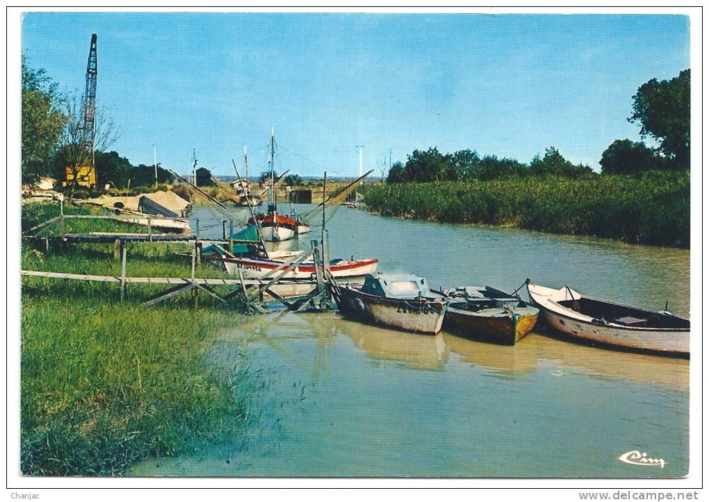 Cpsm: 33 SAINT CIERS SUR GIRONDE (ar. Blaye) Port Des Callonges (Bateaux, Grue) - Autres & Non Classés