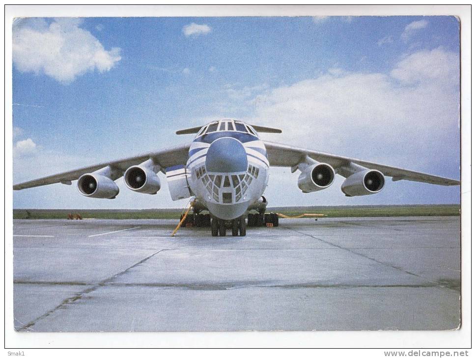 TRANSPORT AIRPLANES IL-76 SAMOLET AEROFLOT SOVIET AIRLINES SSSR BIG POSTCARD - 1946-....: Modern Tijdperk