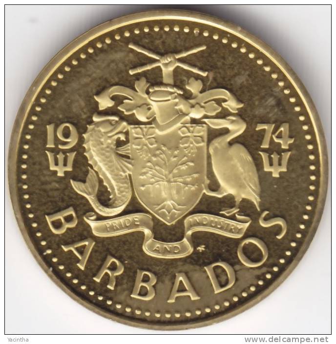 @Y@   Barbados  5 Cent 1974    PROOF    (C363) - Barbades