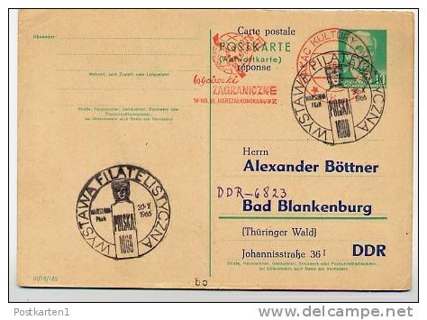 Special Postmark Świętowit Warszawa 1966 On East German Postal Card P 70 IA Special Print Boettner #2 - Franking Machines (EMA)