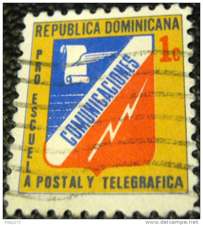 Dominican Republic 1945 Communications Emblem 1c - Used - Dominican Republic