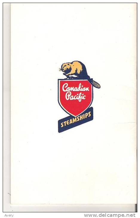 Canadian Pacific Passenger List  1948 Empress Of France - Europe