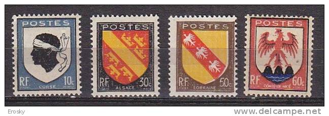 M2738 - FRANCE Yv N°755/58 ** - 1941-66 Escudos Y Blasones