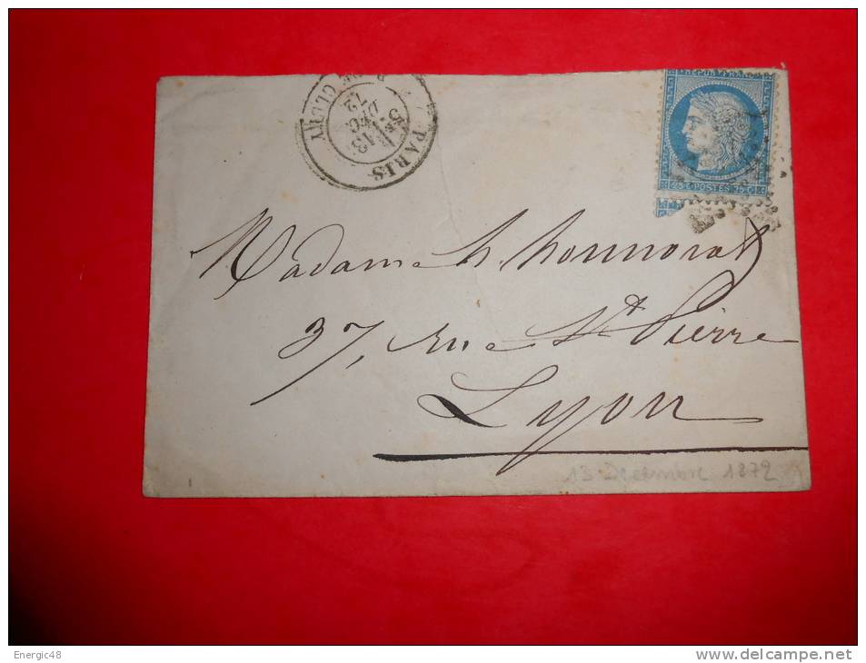 C17.lettre De Paris Rue De Clercy Etoile 4  Ex 24?. Fort Indice!! - 1871-1875 Cérès