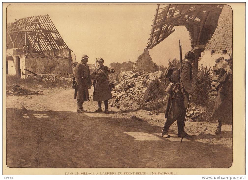 Planche Du Service Photographique Armée Belge Guerre 14-18 WW1 Militaire Patrouilleur  Fusil - Andere & Zonder Classificatie