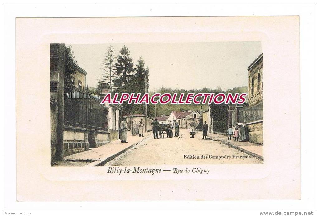 51 - RILLY LA MONTAGNE : RUE DE CHIGNY. ATTELAGE DE CHIEN Pp?. - Rilly-la-Montagne