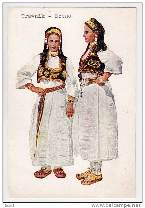 EUROPE BOSNIA TRAVNIK JANKOVICI THE NATIONAL COSTUME VLADIMIR KIRIN Nr. 14 OLD POSTCARD - Bosnia And Herzegovina