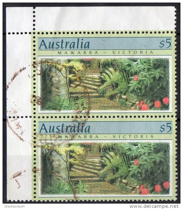 Australia 1989 Botanic Gardens $5 Mawarra Used Pair - Used Stamps