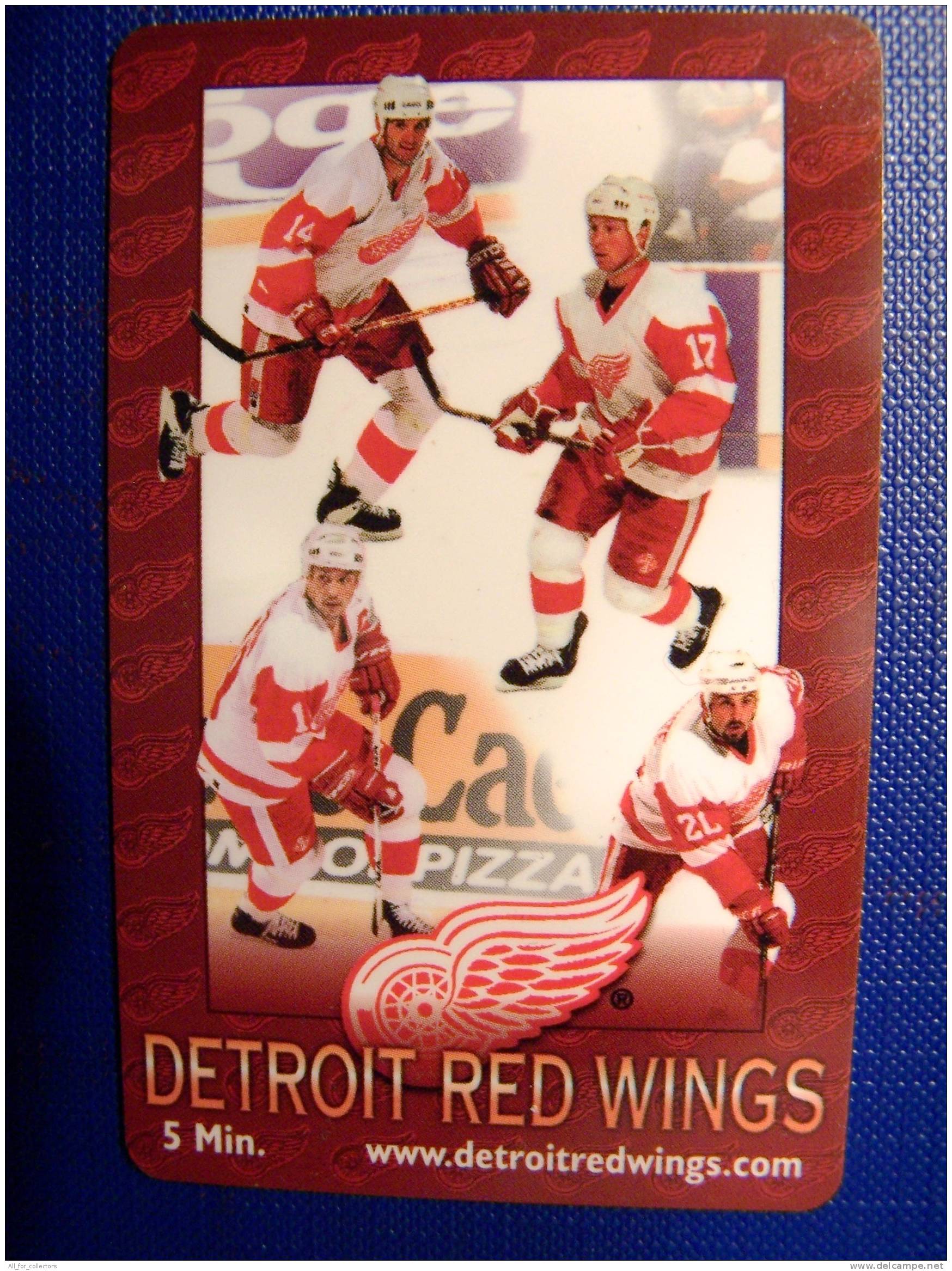 USA Phone Card, Detroit Red Wings, Sport Ice Hockey, Limited Edition 10 000 - Sonstige & Ohne Zuordnung